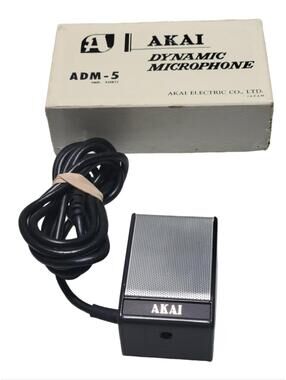 Vintage Akai M-8 Dynamic Microphone ADM-5 for Reel to Reel Wired Japan UNTESTED